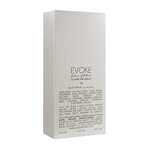 31czksvb0dl.jpg Ajmal Evoke Edition Fragrance Silver Suitable for Men | Ajmal Evoke Edition Perfume |5 Oz Perfect Gift for Men | A
