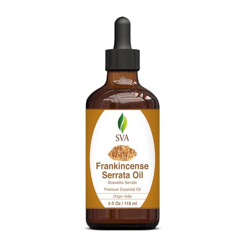 31ya0btrwbl 1.jpg SVA Frankincense Essential Oil – 4 Fl Oz – 100% Natural Boswellia Serrata Oil for Diffuser, Hair Care, and Face Skin Car
