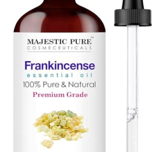 100% Pure and Natural Frankincense Essential Oil from Majestic Pure with Glass Dropper for Diffusers, Skin Care, and