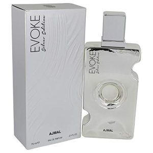 Ajmal Evoke Silver Edition for Women EDP 75 ML | Fresh & Citrusy Opening Through Oranges, Floral Heart w/Rose | Glamorou