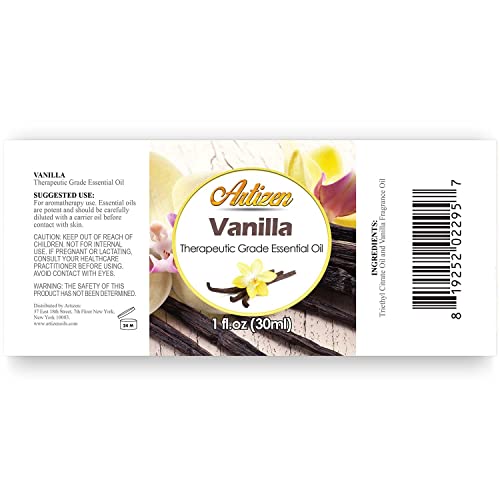 41w9b9xgwzl.jpg Artizen Vanilla Essential Oil - Therapeutic Grade - For Aromatherapy - 1oz Bottle - Natural Sleep Aid - Stress Relief