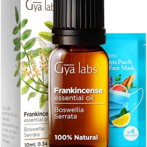 Gya Labs Pure Frankincense Essential Oil for Face - 0.34 Fl Oz - Premium Grade for Skin, Body Massages & Candle Making -