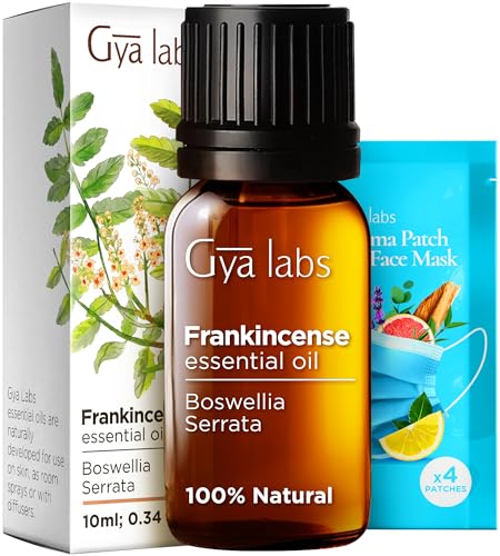 51bym5vbul.jpg Gya Labs Pure Frankincense Essential Oil for Face - 0.34 Fl Oz - Premium Grade for Skin, Body Massages & Candle Making -