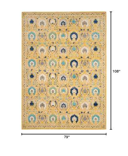 51nbxryyzxl.jpg SAFAVIEH Evoke Collection Gold / Ivory Boho Non-Shedding Area Rug for Living Room and Bedroom | SAFAVIEH Evoke Colle