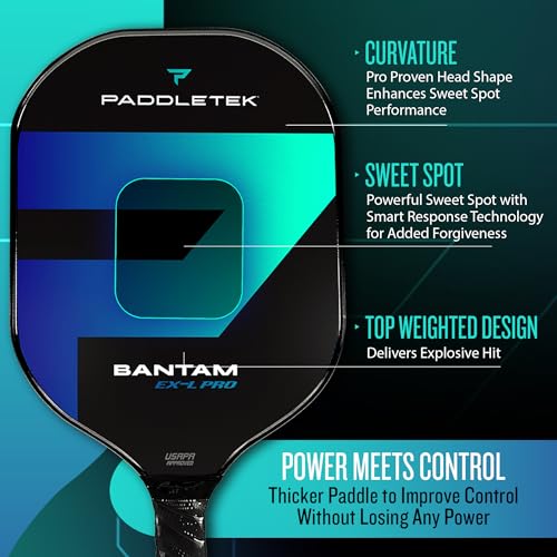 51p qaubpml.jpg Professional Paddletek Bantam EX-L Pickleball Paddle with Honeycomb Core and High Tack Grip | USAPA Approved Paddlet