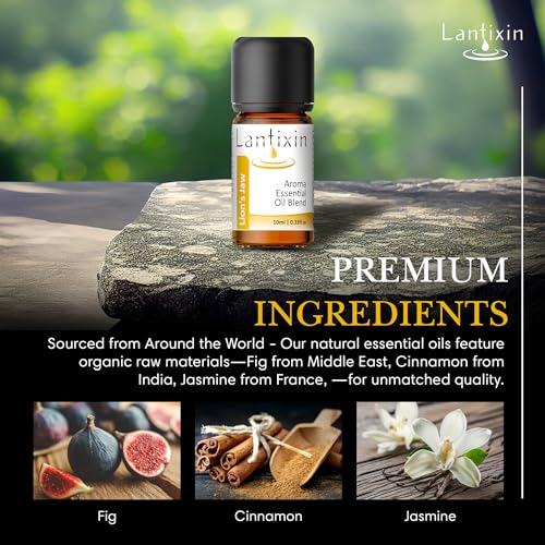51tq6i359ml.jpg Lion’s Jaw Fig, Cinnamon & Jasmine Aromatherapy Oils - Chemical-Free for Home Diffusers - 0.33 oz Safe for Kids & Pets