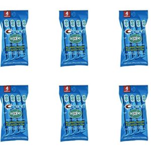 Crest Scope Mini Brushes - Disposable Toothbrushes with Toothpaste and Pick for Travel and Work (4 count, 6 pack (24 bru
