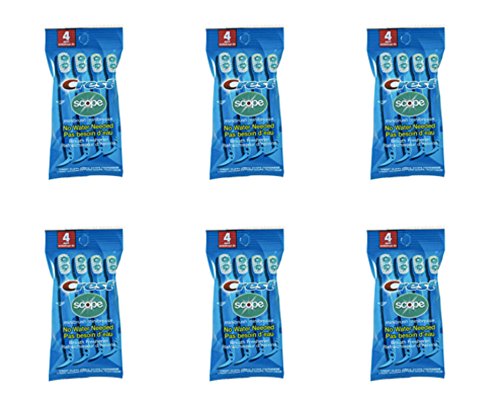51ywxgdgdvl.jpg Crest Scope Mini Brushes - Disposable Toothbrushes with Toothpaste and Pick for Travel and Work (4 count, 6 pack (24 bru