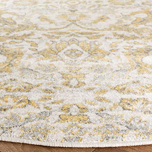 51b0r7yw bl.jpg Safavieh Evoke Collection Non-Shedding Ivory/Gold Area Rug for Dining Room Entryway Living Room Bedroom - 6'7" Round