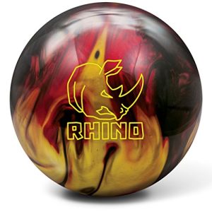 Brunswick Rhino Bowling Ball, 10 lb for Pros, Professional Bowling, High-Intensity Games, Maximum Grip, Red/Black/Gold,