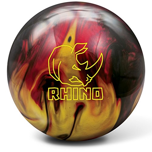 51dsrhannal 1.jpg Brunswick Rhino Bowling Ball, 10 lb for Pros, Professional Bowling, High-Intensity Games, Maximum Grip, Red/Black/Gold,