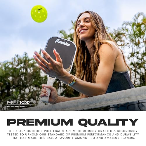51ezyvvja4l.jpg Franklin Sports X-40 Outdoor Pickleballs - Official Ball of USA Pickleball - 3 Packs, 12 Packs, 50 Bulk Packs - Regulati