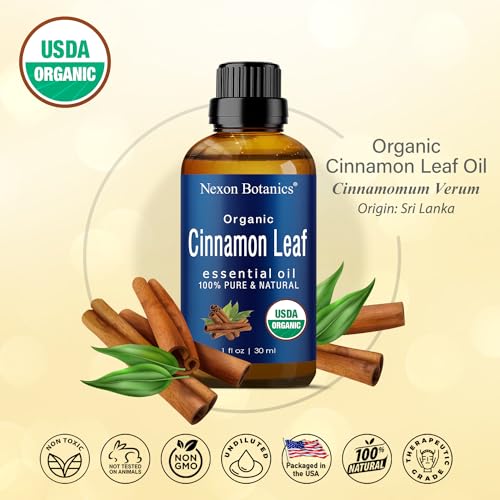 51eysmzbf l.jpg Nexon Botanics Pure Organic Cinnamon Essential Oil 30 ml - Sinus Relief & Aromatherapy