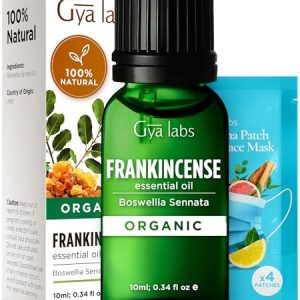 Gya Labs Organic Frankincense Essential Oil for Skin - 100% Pure Natural Organic Frankincense Oil for Calming & Relax