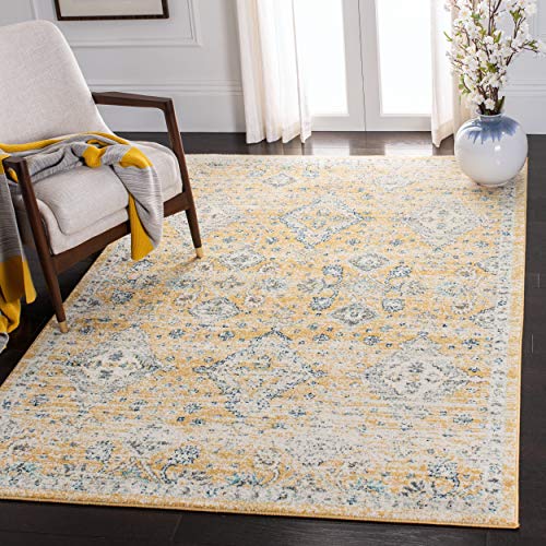 51f7fyjnr7l.jpg SAFAVIEH Evoke Collection Gold / Ivory Boho Oriental Non-Shedding Living Room Area Rug SAFAVIEH Evoke Collection Gold