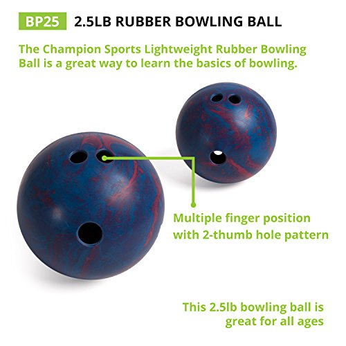 51fa7mh6g6l.jpg Champion Sports Rubber Bowling Ball for Beginners and Intermediate Players Indoor Bowling | Champion Sports Rubber B