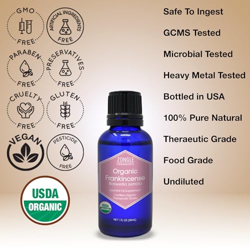 51isj7apvll.jpg 100% Pure Frankincense Essential Oil for Face - Food Grade, Organic, Resin, Boswellia Serrata, Edible by Zongle Thera