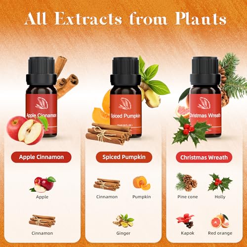 51iwrbuvk9l.jpg ASAKUKI Peppermint, Vanilla Cupcake, Sparkling Cinnamon Essential Oils 6 x 10 ml