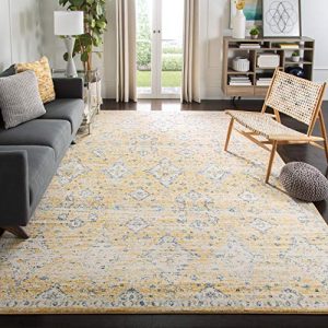 SAFAVIEH Evoke Collection Gold / Ivory Boho Oriental Non-Shedding Living Room Area Rug SAFAVIEH Evoke Collection Gold