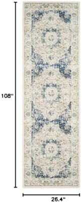 SAFAVIEH Evoke Collection Area Rug - Grey & Gold, Shabby Chic Oriental Medallion Design, Non-Shedding & Easy Care, Perfe - Image 70