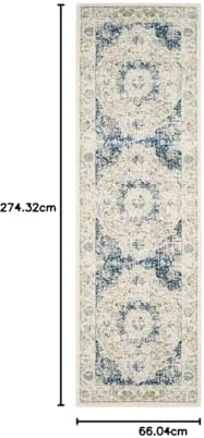 SAFAVIEH Evoke Collection Area Rug - Grey & Gold, Shabby Chic Oriental Medallion Design, Non-Shedding & Easy Care, Perfe - Image 68