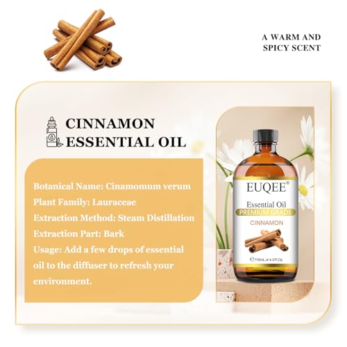 Pure Cinnamon Essential Oil 118ml for Diffuser & Aromatherapy