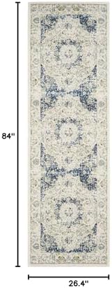 SAFAVIEH Evoke Collection Area Rug - Grey & Gold, Shabby Chic Oriental Medallion Design, Non-Shedding & Easy Care, Perfe - Image 99
