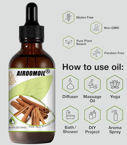 Cinnamon Essential Oil 4 oz for Diffuser & Aromatherapy