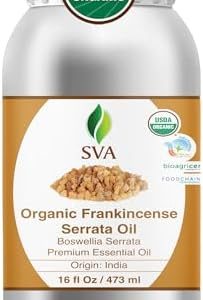 SVA Organic Frankincense Essential Oil – 100% Natural Boswellia Serrata Oil for Aromatherapy and Skin Care
SVA Organic F