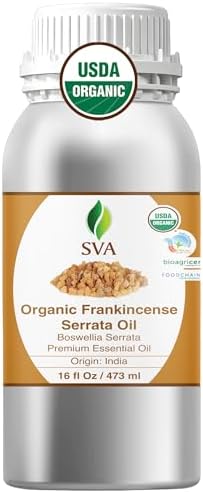 SVA Organic Frankincense Essential Oil – 100% Natural Boswellia Serrata Oil for Aromatherapy and Skin Care
SVA Organic F