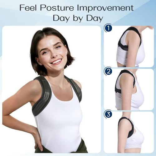 Women's & Men's Upper Back Brace Posture Corrector for Straighter Back and Kyphosis Relief | Shoulder Support Posture C
