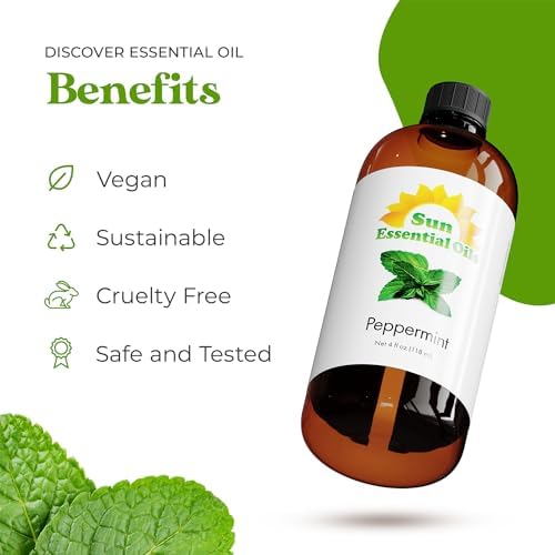 Sun Essential Oils - 4 oz Frankincense Essential Oil with Dropper for Diffuser and Aromatherapy Massage Sun Essential