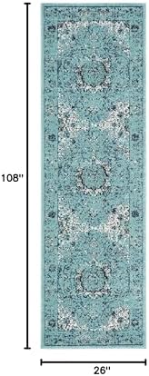 SAFAVIEH Evoke Collection Area Rug - Grey & Gold, Shabby Chic Oriental Medallion Design, Non-Shedding & Easy Care, Perfe - Image 8