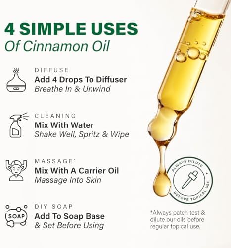 KUKKA Cinnamon Essential Oils for Hair, Skin, Diffuser, Aromatherapy & DIY Soap Making - 4 Fl Oz - Aromatherapy.Monthly