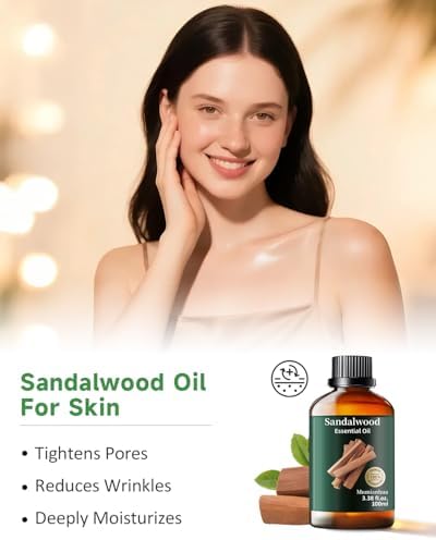 Pure Sandalwood Essential Oil for Aromatherapy and Calm Connection Evening Meditation | Pure Sandalwood Essential Oil f