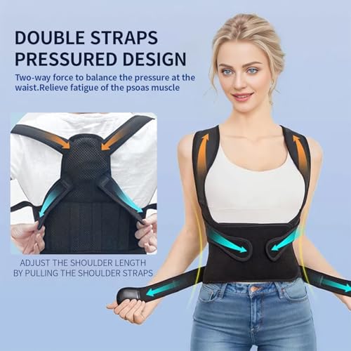 Back Brace Posture Corrector for Pain Relief - Size M (Chest 34-41 Inch, Weight 120-170 lb) Back Brace Posture Correct