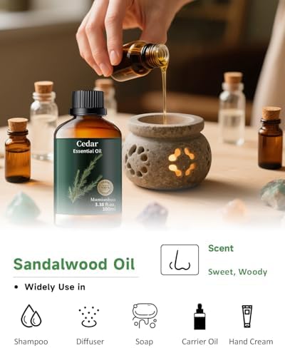 Pure Sandalwood Essential Oil for Aromatherapy and Calm Connection Evening Meditation | Pure Sandalwood Essential Oil f