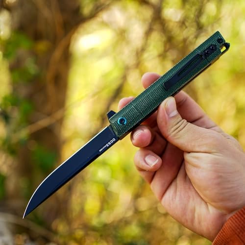 DC53 Steel Blade and G10 Handle Pocket Knife for Men Hiking Trip EDC Tool (Black PVD Blade) Pocket Knife with DC53 Ste