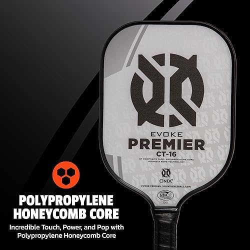 Onix Evoke Premier Professional Tournament Pickleball Paddle - Composite Face for Peak Performance | Onix Evoke Premier