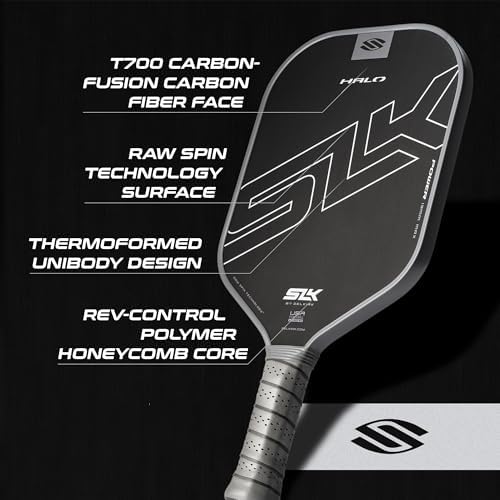 Selkirk Sport SLK Halo Raw Carbon Fiber Pickleball Paddle for Advanced Players | USA Designed | T700, 18k Ultraweave, A