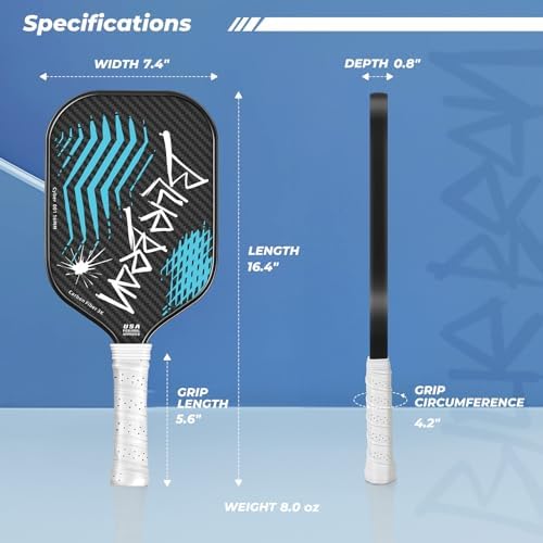 Carbon Fiber Pickleball Paddle for Professional Players | USAPA Approved Pickleball Paddle with Carbon Fiber | BlueBean
