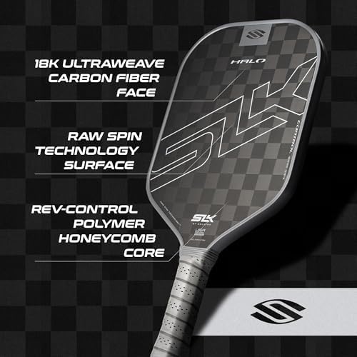 Selkirk Sport SLK Halo Raw Carbon Fiber Pickleball Paddle for Advanced Players | USA Designed | T700, 18k Ultraweave, A