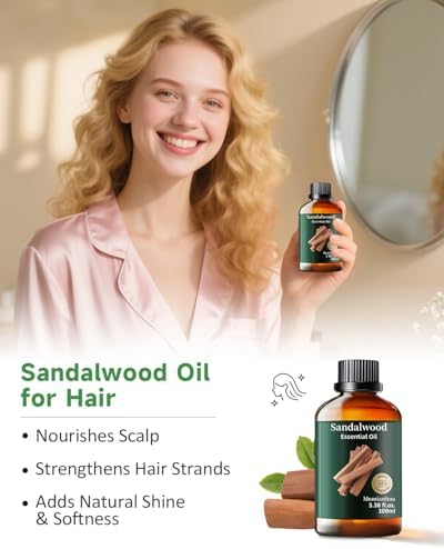 Pure Sandalwood Essential Oil for Aromatherapy and Calm Connection Evening Meditation | Pure Sandalwood Essential Oil f
