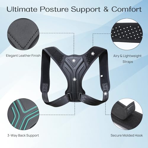 Women's & Men's Upper Back Brace Posture Corrector for Straighter Back and Kyphosis Relief | Shoulder Support Posture C