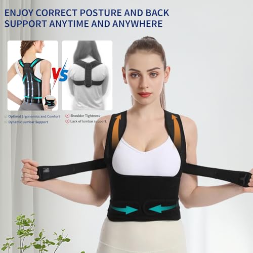Back Brace Posture Corrector for Pain Relief - Size M (Chest 34-41 Inch, Weight 120-170 lb) Back Brace Posture Correct