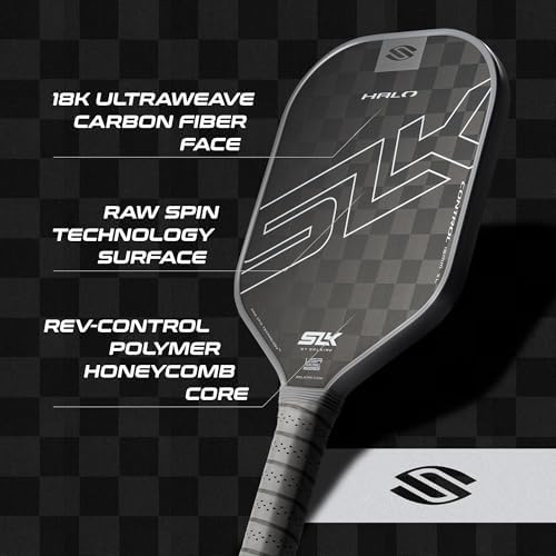 Selkirk Sport SLK Halo Raw Carbon Fiber Pickleball Paddle for Advanced Players | USA Designed | T700, 18k Ultraweave, A