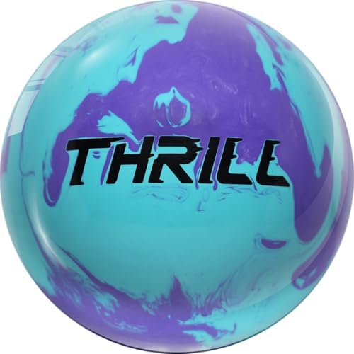 MOTIV Max Thrill Hybrid Bowling Ball for Beginners | Huge Value and Performance | Sky Blue Solid with Purple Pearl, 12 p