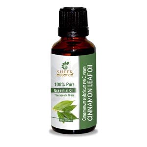 Pure Cinnamon Leaf Oil (Cinnamomum Zeylanicum) 100% Natural Therapeutic Grade 0.16 Fl.OZ