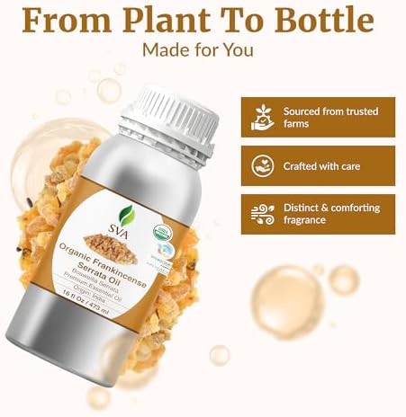 SVA Organic Frankincense Essential Oil – 100% Natural Boswellia Serrata Oil for Aromatherapy and Skin Care
SVA Organic F - Image 4
