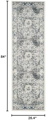 SAFAVIEH Evoke Collection Area Rug - Grey & Gold, Shabby Chic Oriental Medallion Design, Non-Shedding & Easy Care, Perfe - Image 193